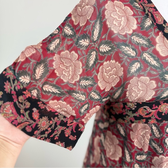 ASOS Women’s Pink and Brown Midi Sundress with Bishop‎ Sleeves Size 2 - Picture 7 of 11